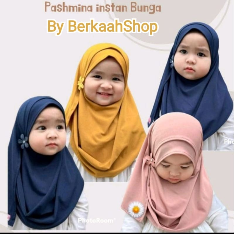 pashmina instan sakura anak//jilbab anak terbaru//jilbab instan anak bahan jersey