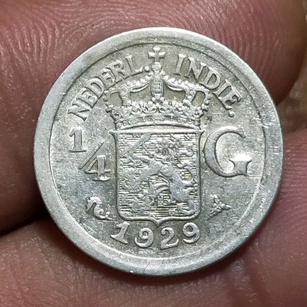 #11.SC. UANG KOIN KUNO / KOIN PERAK / SILVER COIN 1/4 G TAHUN 1929