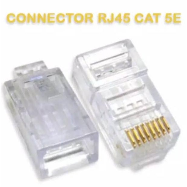 Konektor Rj45 Lan Cat5 Satu Bungkus Isi 50Pcs Untuk Cat5e Biasa