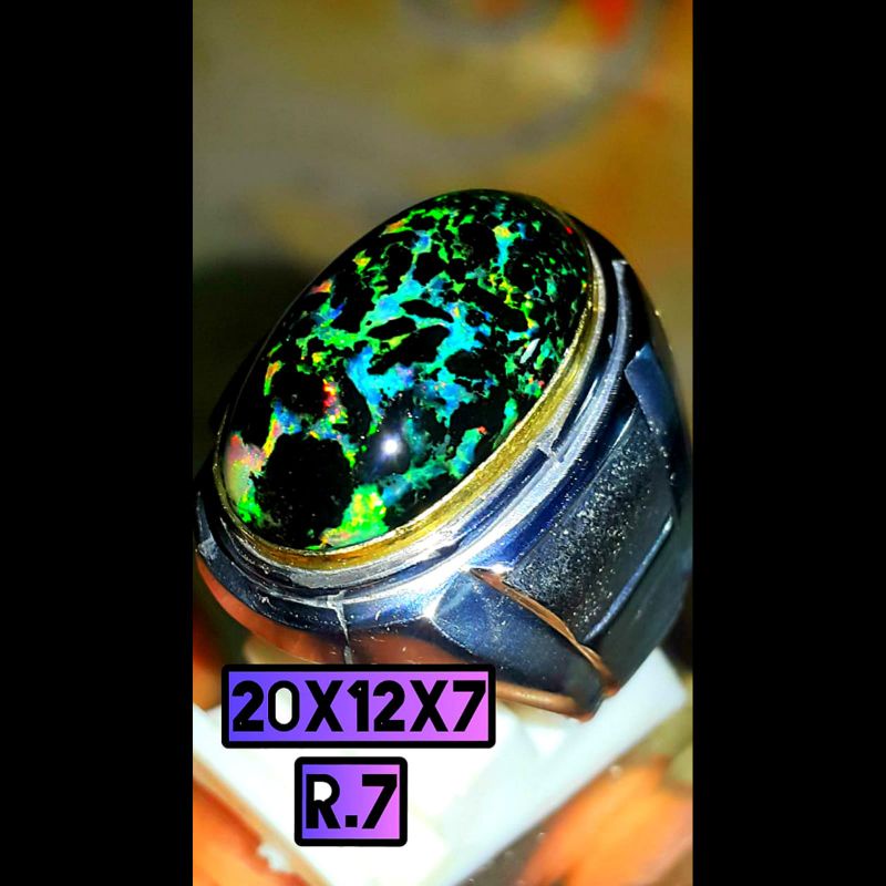 cincin permata kalimaya banten black opal boulder kembang jarong jos