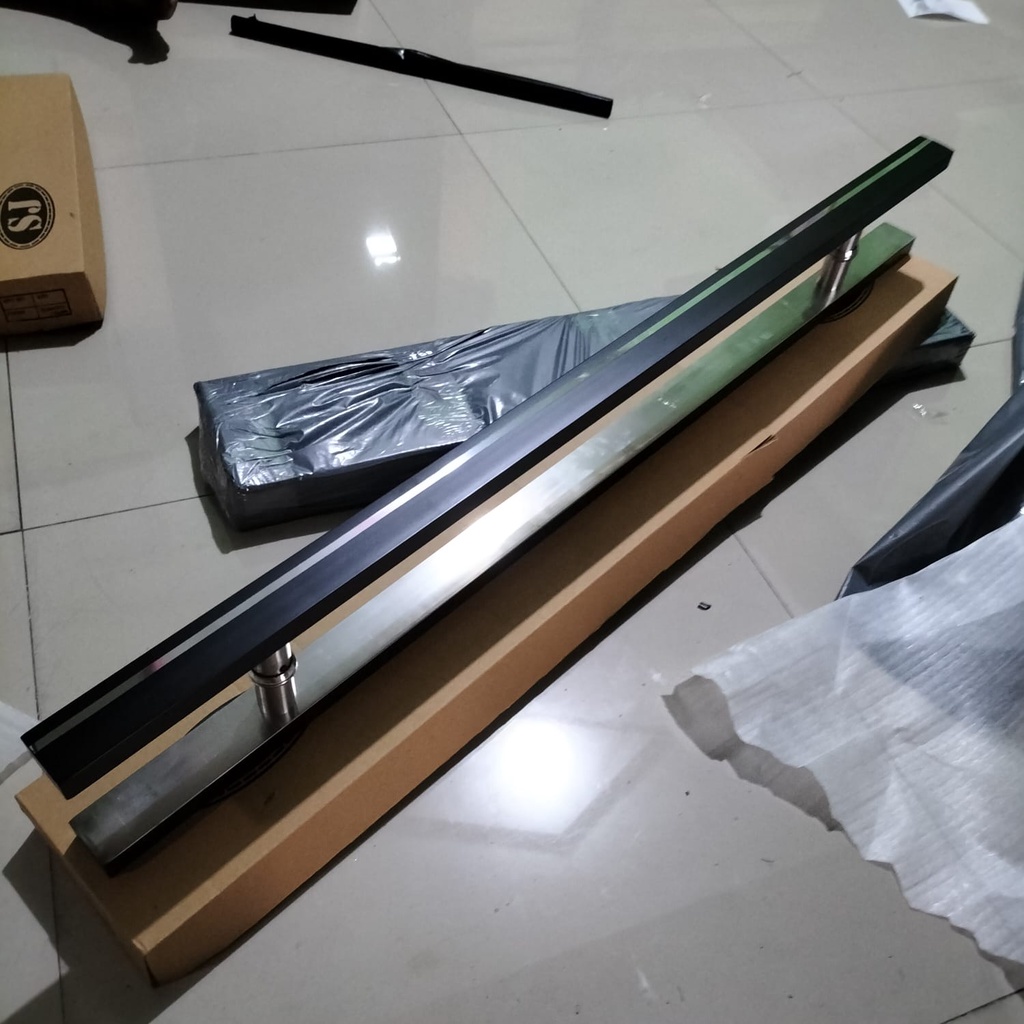 handle pintu panjang 100cm / 120cm rumah minimalis gagang tarikan pintu kaca stainless baut tembus pegangan pintu hotel pintu atm dan apartemen