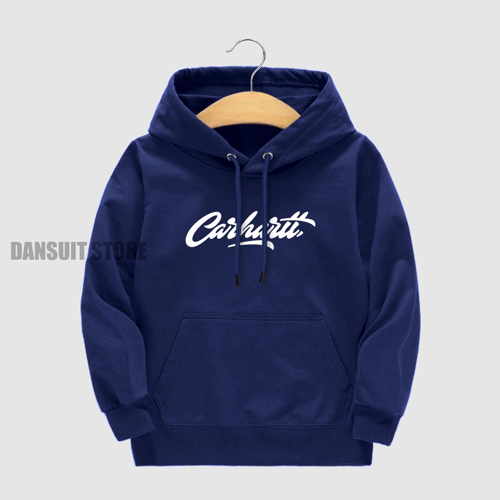 Sweater Hoodie Anak Laki-laki/Perempuan Usia 4-13 Tahun Motif Sablon CARHARTT Bahan Tebal Premium