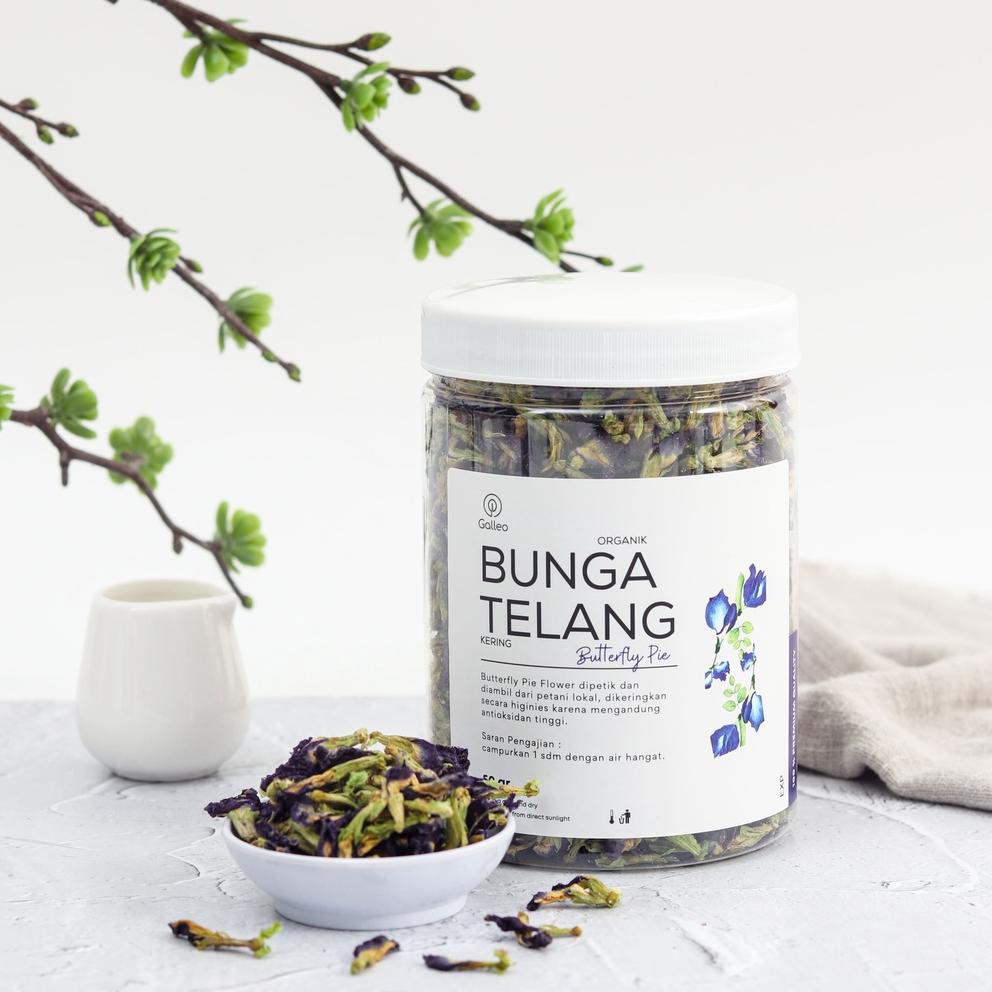 

[ SALE ] Teh Bunga Telang Kering Organik 50 gr galleo Butterfly Pea Organic