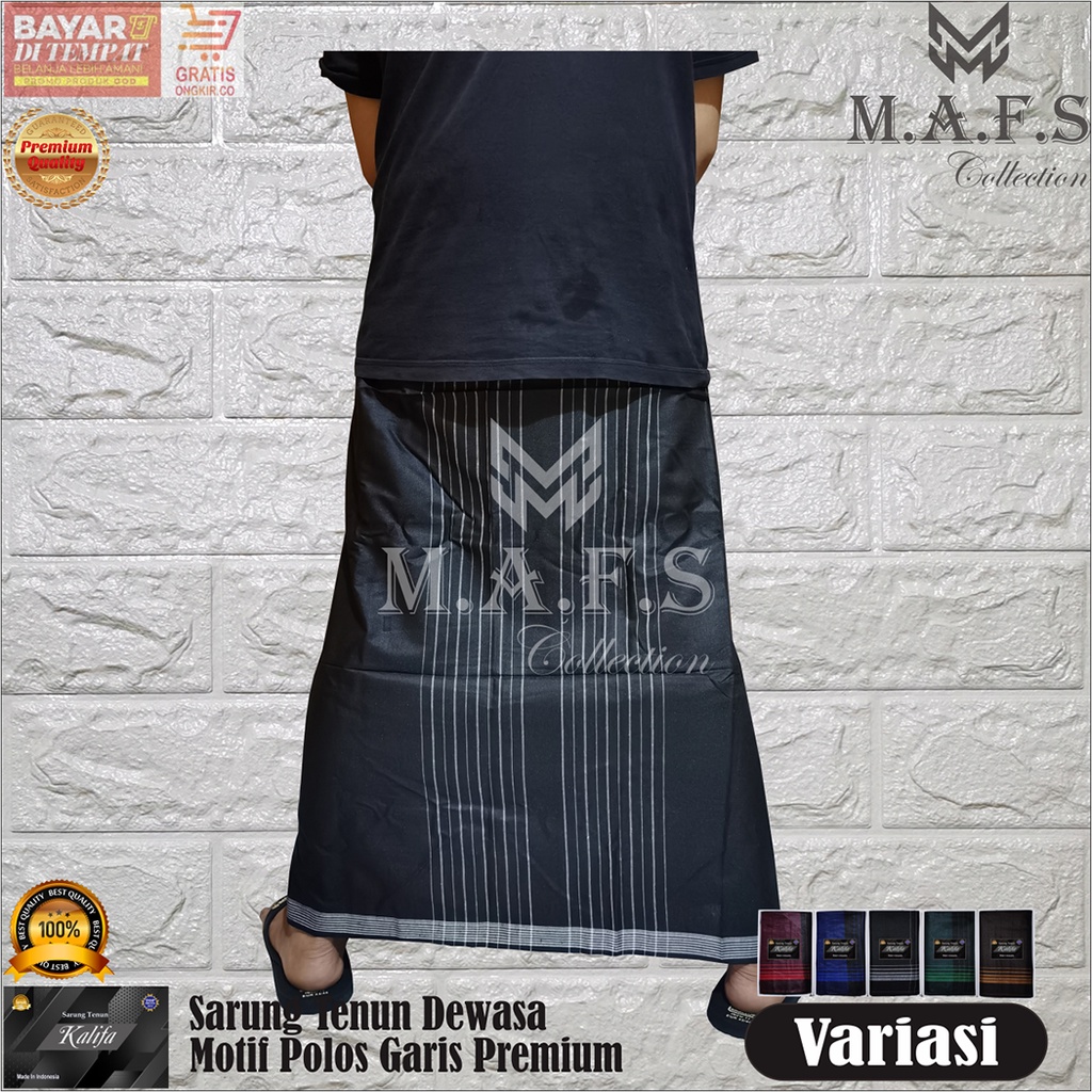 SARUNG DEWASA SARUNG TENUN MOTIF POLOS GARIS MT KALIFA PREMIUM