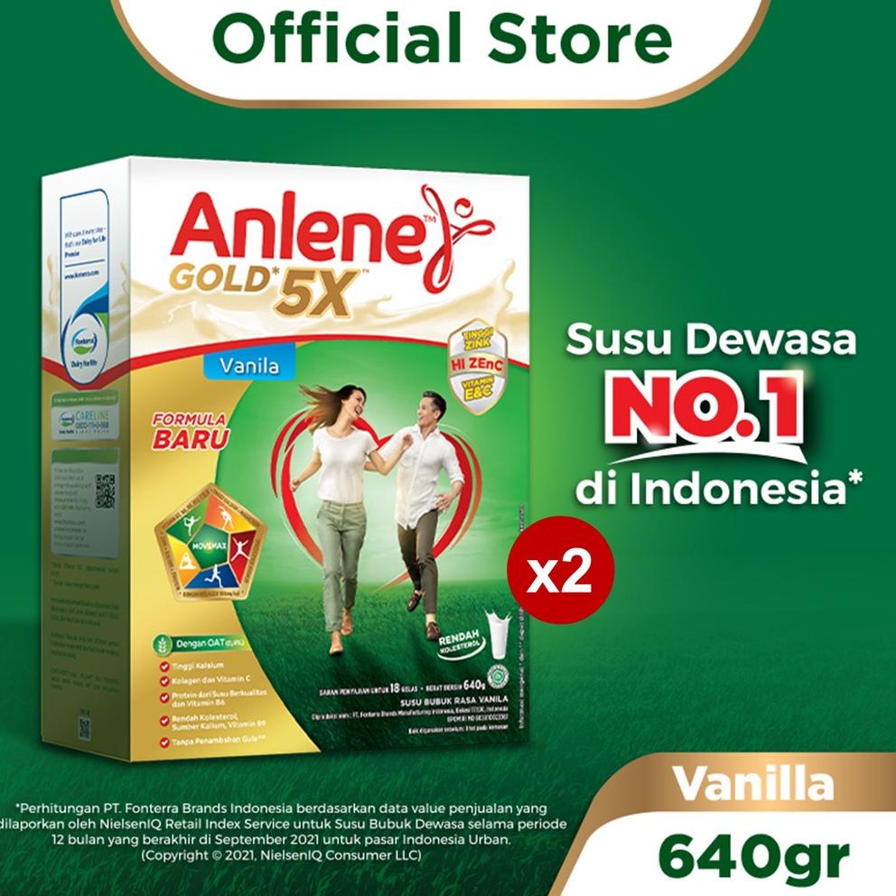 

Terbaru Anlene Gold 5X Susu Bubuk Dewasa Vanilla 640Gr 2 Pcs - Nutrisi Tinggi Kalsium Untuk Tulang, Sendi, dan Otot