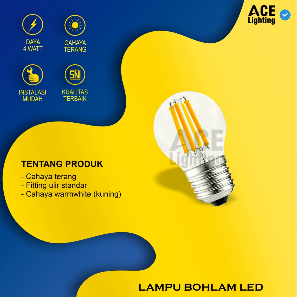 Lampu bohlam led 4 watt lampu caffe lampu dekorasi kafe