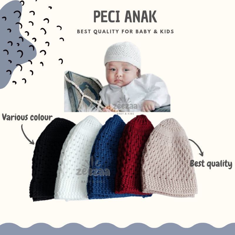 Peci Bayi Rajut Putih / Peci Dewasa