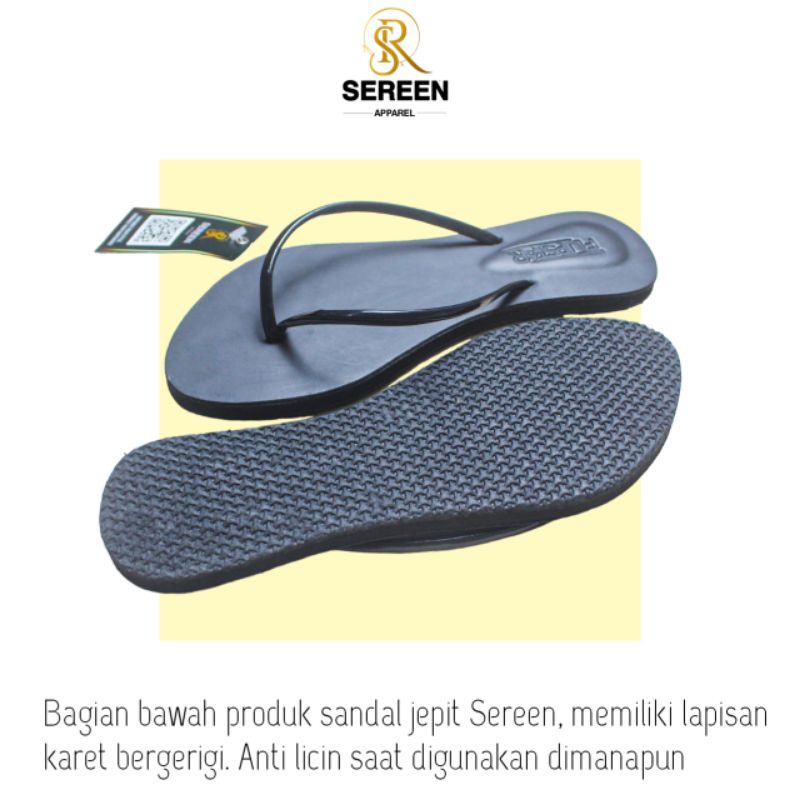 Sereen - Sandal Jepit Hitam Wanita Desain Minimalis - Simpel Dan Stylish