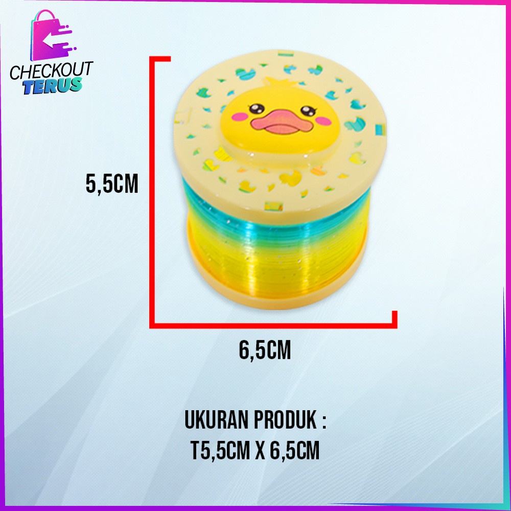 CT M309 Maenan Per Pegas Pelangi Stress Toys Ada Lampu Mainan Slinky Rainbow Per Magic Spring Yoyo Cincin Import