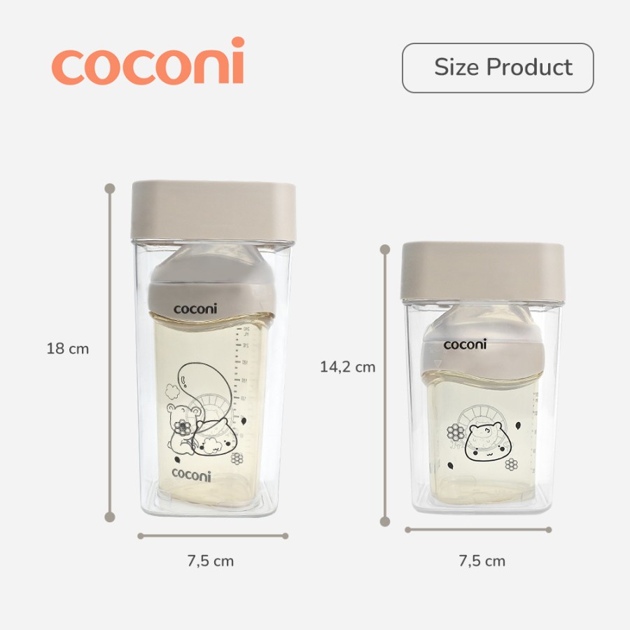 Coconi Triangle Feeding Bottle PPSU 150/240ML / Botol Susu Anak PPSU