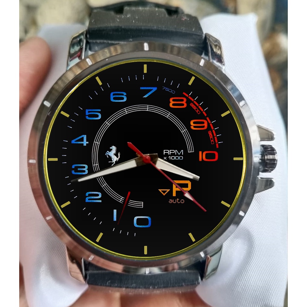 JAM TANGAN CUSTOM SPEEDOMETER MOBIL FERARRI