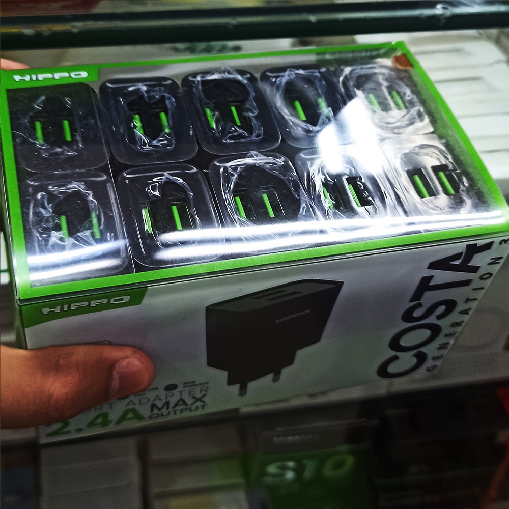 ADAPTOR CHARGER KEPALA CHARGER HIPPO COSTA GEN 3 12 WATT 2.4 A MAX FAST CHARGING