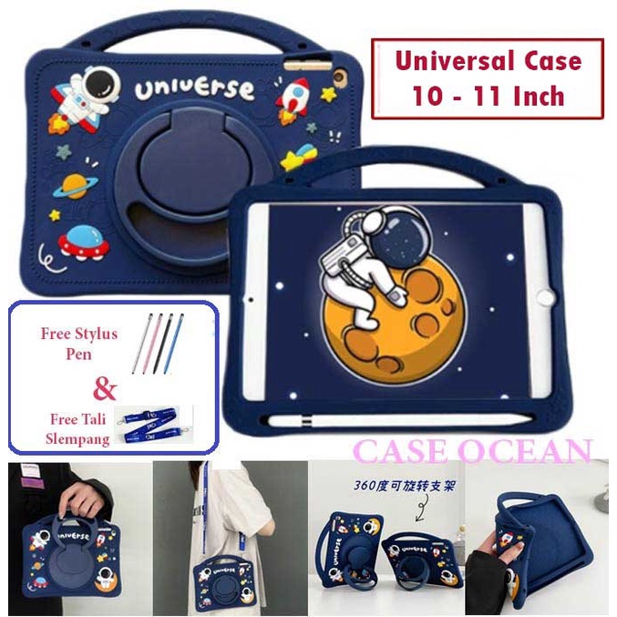 Zyrex ZT216 ZT 216 10 Softcase Soft Case Anak kids Astronot Handle Slot Pen Holder Lucu Cute Rotatin
