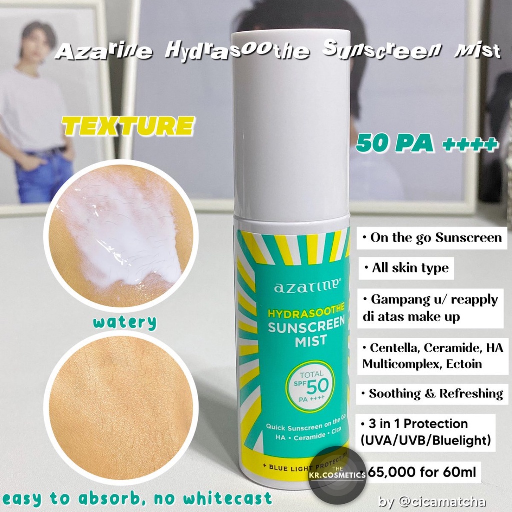 Azarine Hydrasoothe Sunscreen Mist SPF50 PA++++ 60ml