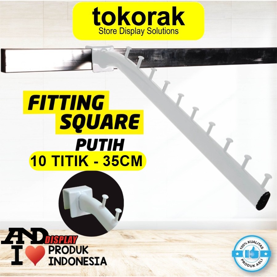 SULING BAJU FS 35CM PIN 10 PUTIH GANTUNGAN FITTING SQUARE PIPA KOTAK