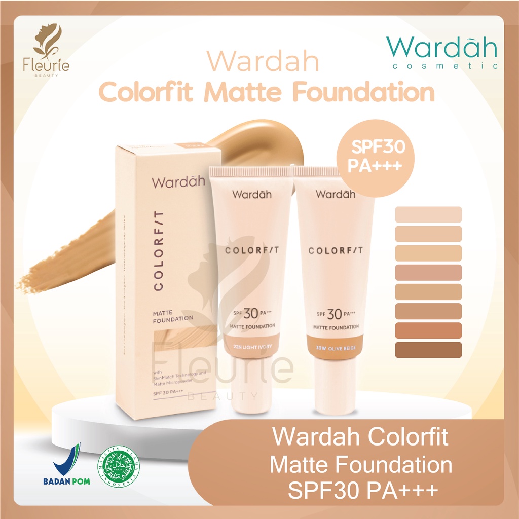 Wardah Colorfit Matte Foundation SPF30 PA+++ - Foundation Wardah Matte 25ml Halal Original BPOM