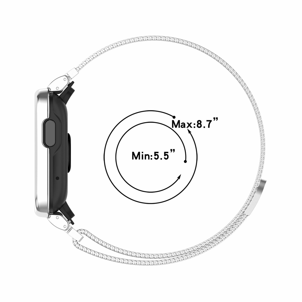 Milanese Stainless Strap For Xiaomi Redmi Watch 2 Lite Band Mi Watch Lite With Metal Protector Case Bumper Magnetic Loop Bracelet For Redmi Watch