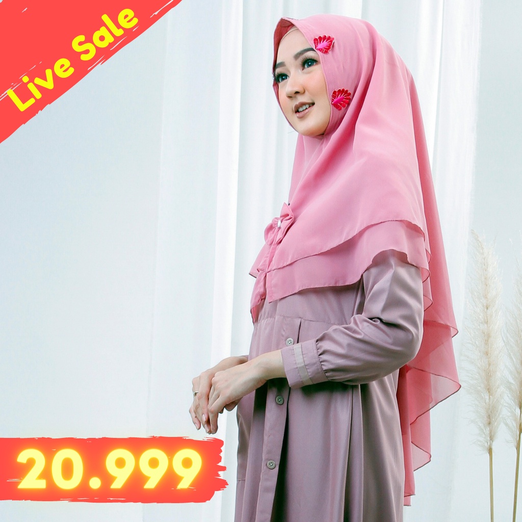 Live Sale 20k Khimar Syari Kerudung Jumbo Hijab Besar Jilbab