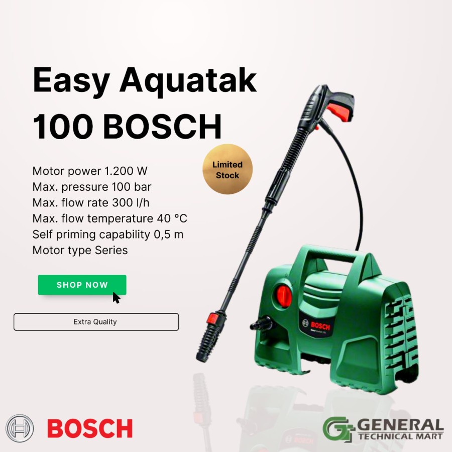 BOSCH- Pressure Washer Aquatak 100 Bar/BOSCH Easy AQT 100 Mesin cuci