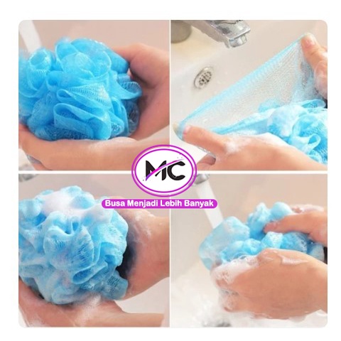 Spons Mandi Jaring Besar Shower Puff Sponge Sikat Pembersih Badan Berbaguna Busa Melimpah