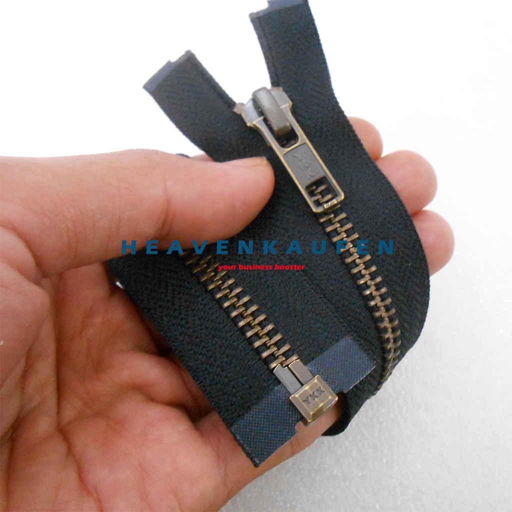 Resleting Zipper Ritsleting YKK 30 cm Atau 12 inch ATG Bakar Type Gigi Besi Set Open-End