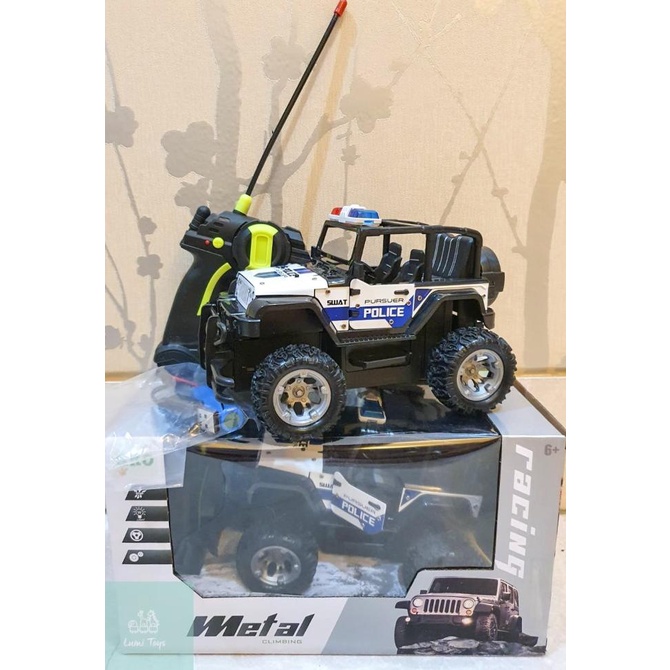 Mainan RC Remote Control Jeep Truck Metal Police Car Charge SL218A ima03