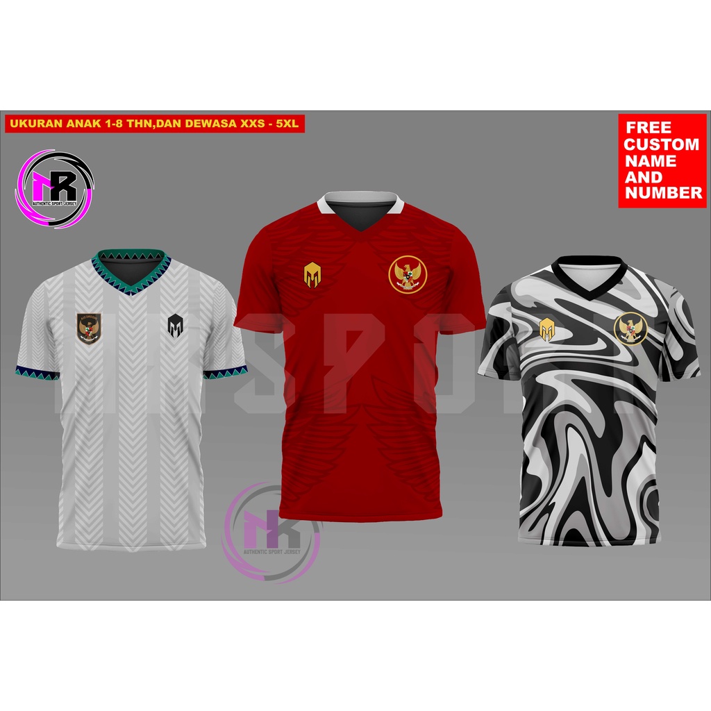 JERSEY PRINTING TIMNAS HOME AWAY TERBARU/KAOS KIPER TIMNAS INDONESIA GRATIS NAMA DAN NO/ATASAN JERSE