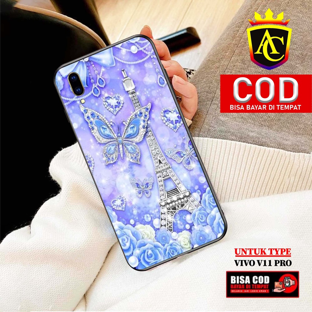 Case Vivo V11 Pro - Aneka Case - [ KKP ] Softcase Glass - Hardcase Glossy - Fashion Case hp Vivo V11