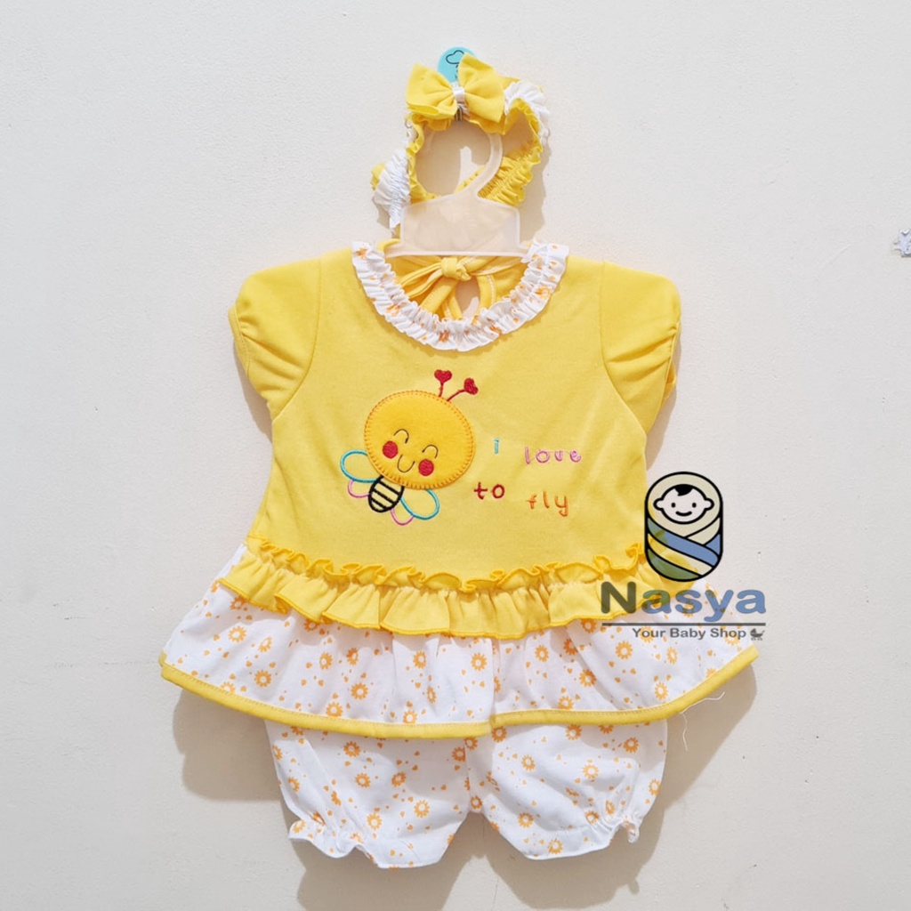 [P-056] Dress Bayi Perempuan (0-6 m) motif polkadot