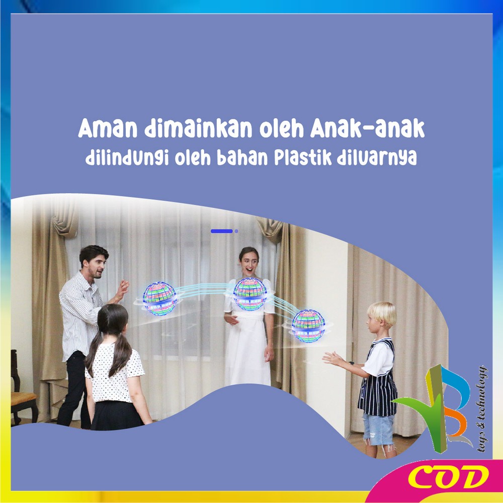 RB-M312 Mainan Flying Spinner Bola Terbang LED Berputar Mini UFO Remote Control / Maenan Anak Bola Terbang Ajaib Magic Ball Drone Edukasi Sensor Tangan