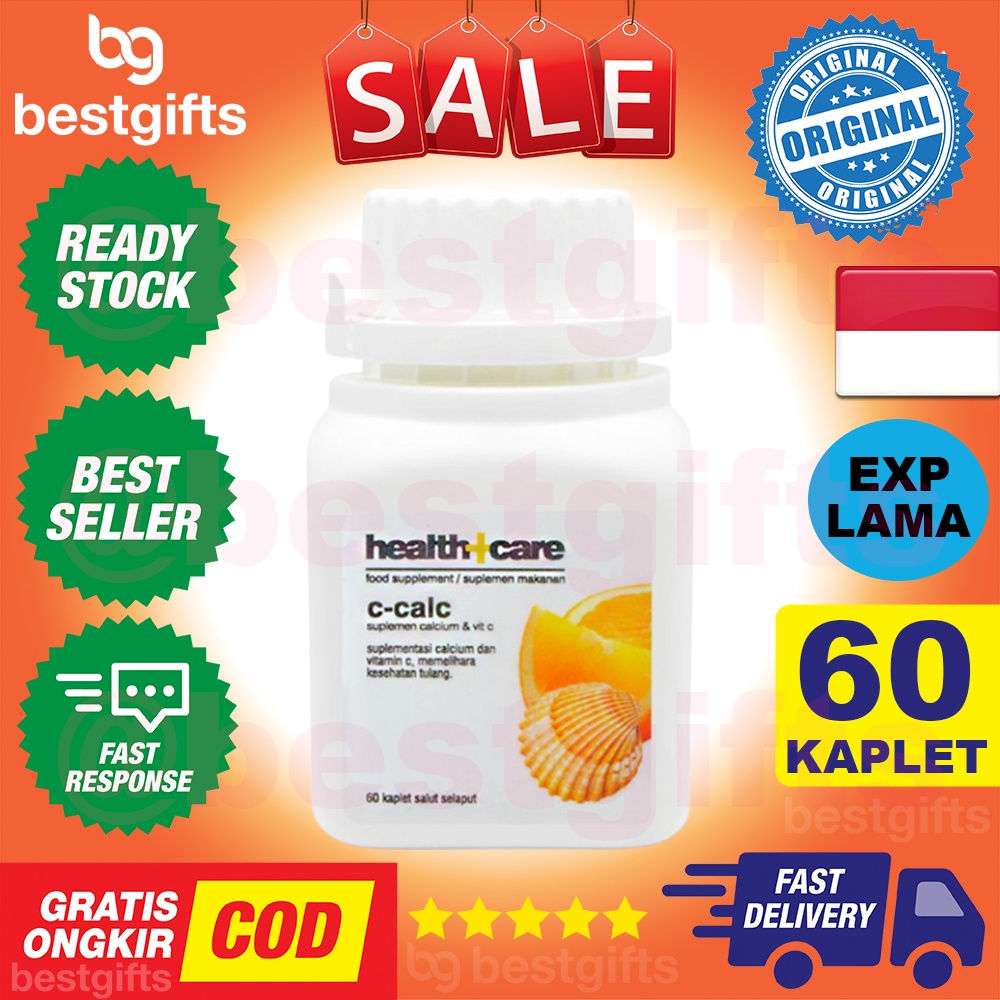 HEALTH CARE C-CALC SUPLEMEN CALCIUM VITAMIN C UNTUK PERTUMBUHAN TULANG DAN GIGI ANAK 60 KAPLET