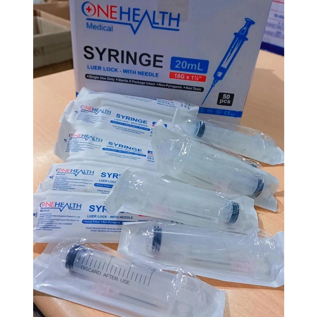 ECERAN Spuit 20cc / Syringe Suntik 20cc Lubang Tengah ONEHEALTH