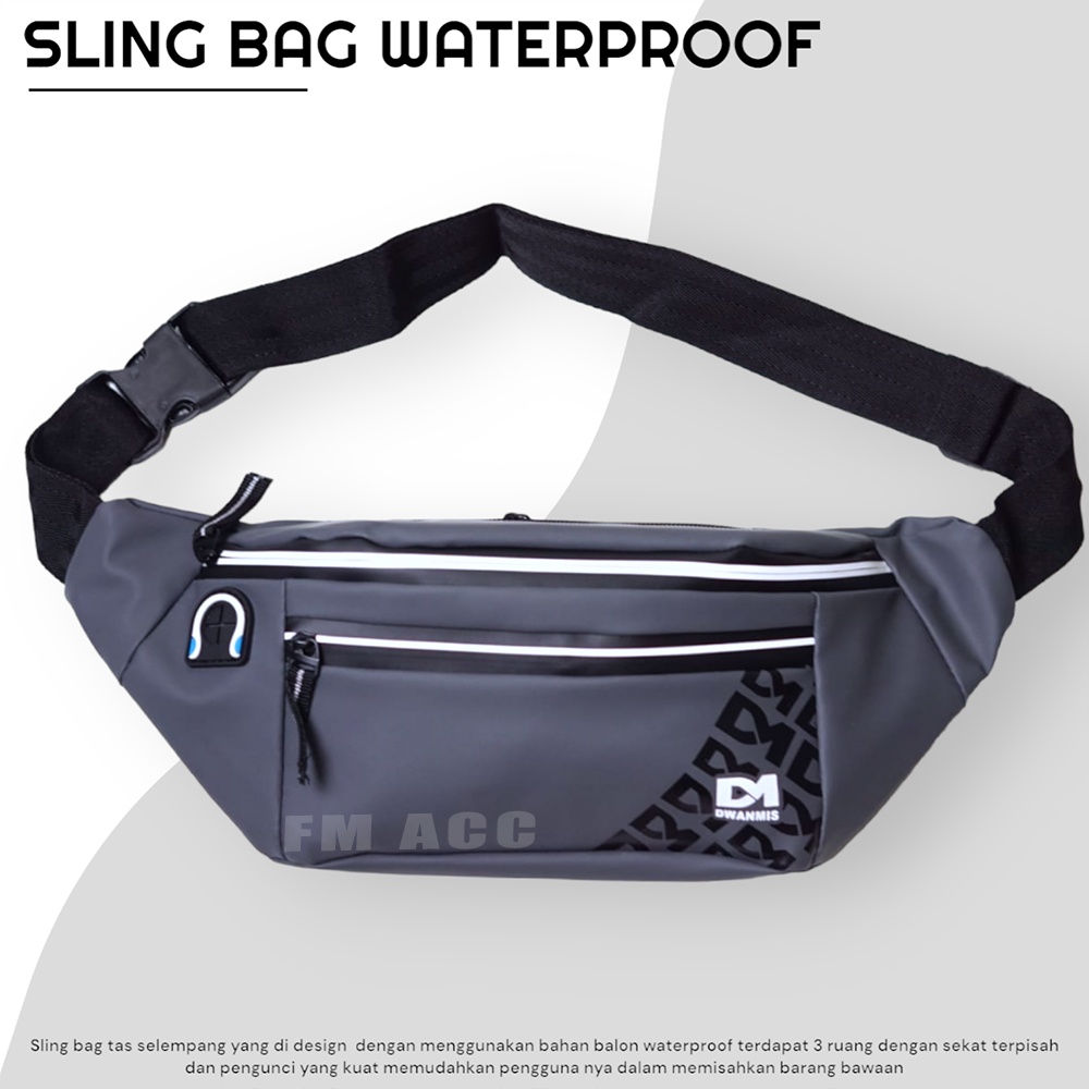 Tas Selempang Pria Wanita Bahan Bahon WaterProof Model Kekinian Sling Bag Tas Multifungsi