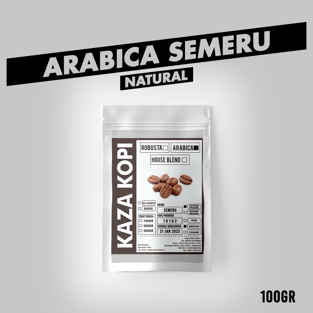 

Kopi Arabica Semeru Natural 100 gr