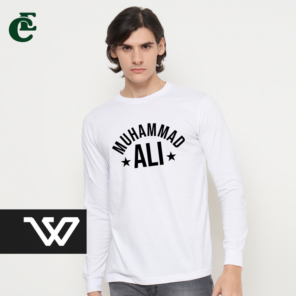 KAOS LENGAN PANJANG RIB KARET MUHAMMAD ALI SIZE S – 3XL UNISEX PREMIUM  | KAOS LONG SLEEVE | KAOS TA