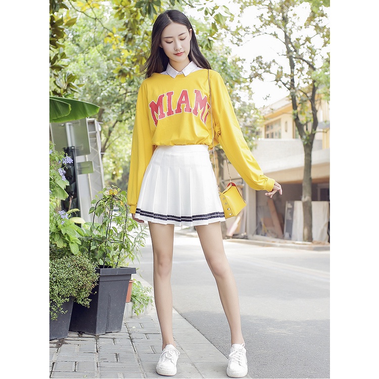 GirlWish Korean Mini Tennis Skort / Mini Skirt Tennis / Rok Pendek Korea / Rok Tennis Pendek 1289