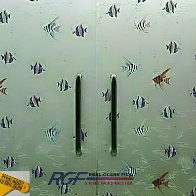 stiker/sticker kaca/kaca film/pelapis kaca/stiker motif ikan