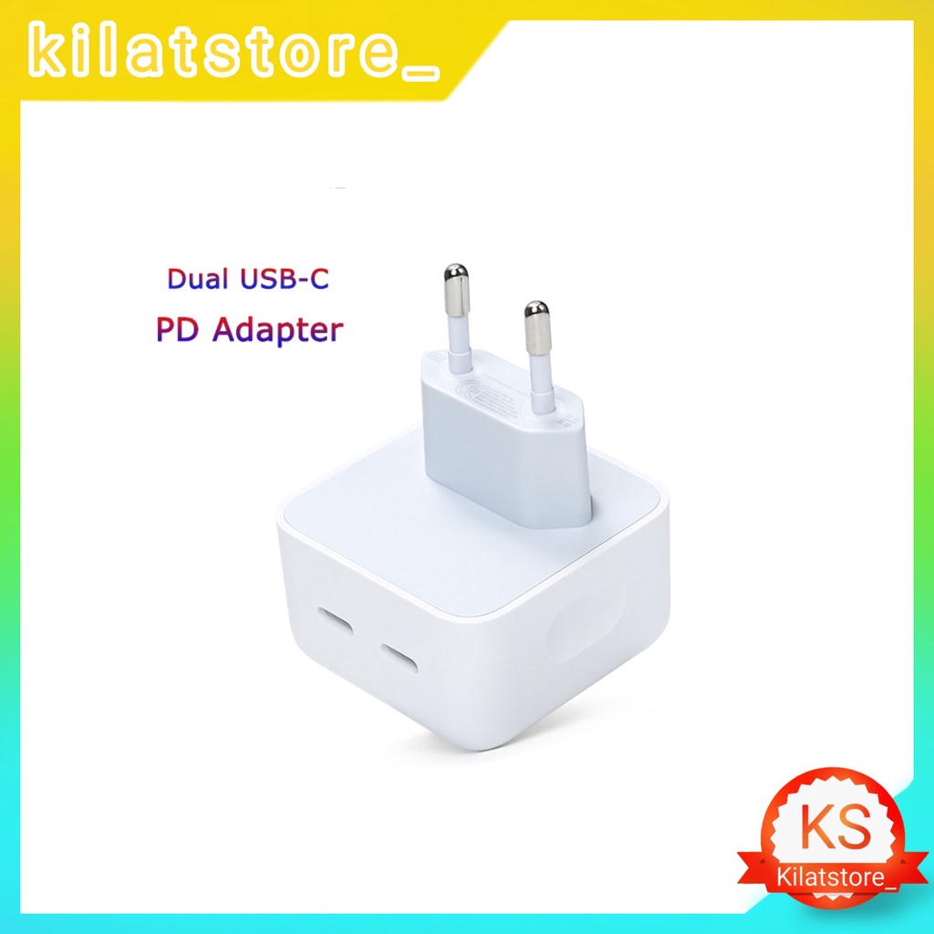 Batok Charger 14 pro PD Adapter Dual USB Type C Travel Adaptor 35 Watt