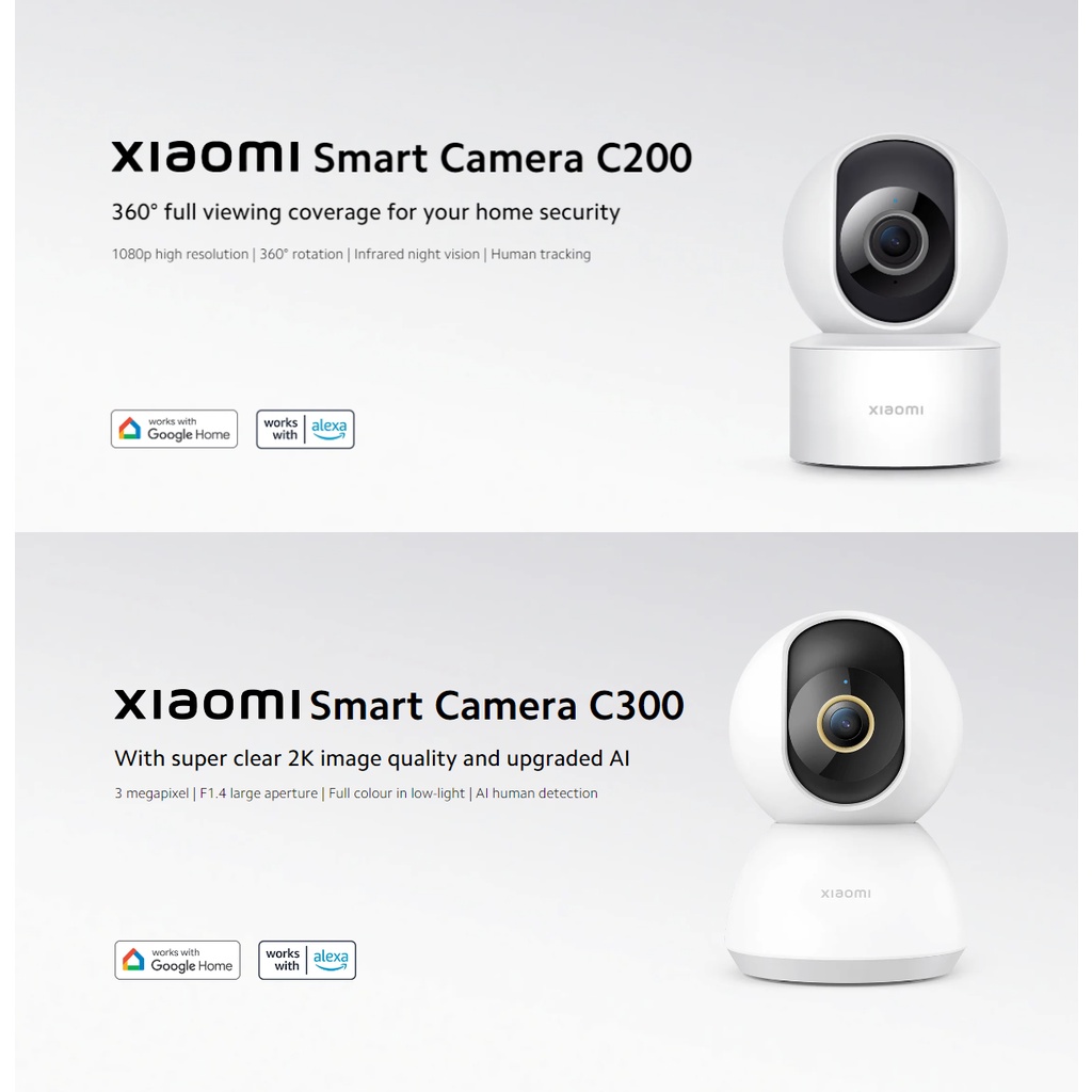 Xiaomi CCTV C200 1080p / C300 2K Smart Camera Mi Home Security IP 360