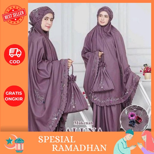Ar Exclusive - Mukena Dewasa Premium Silk Maxmara Daily 2In1 Syauqi Series Set Tas Mewah Mukenah Dew