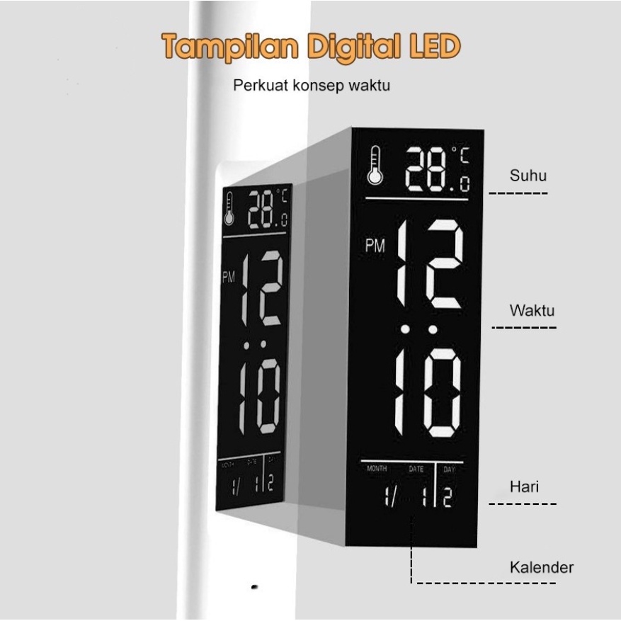 Foldable LED Desk Lamp Multifunction Table Lamp with Calendar Touch Night Light with Pen Holder for Bedroom Study Reading Lamp