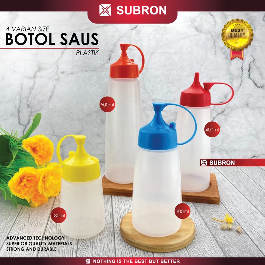 Botol Saus / kecap 180ml Plastik - SUBRON 6OZ