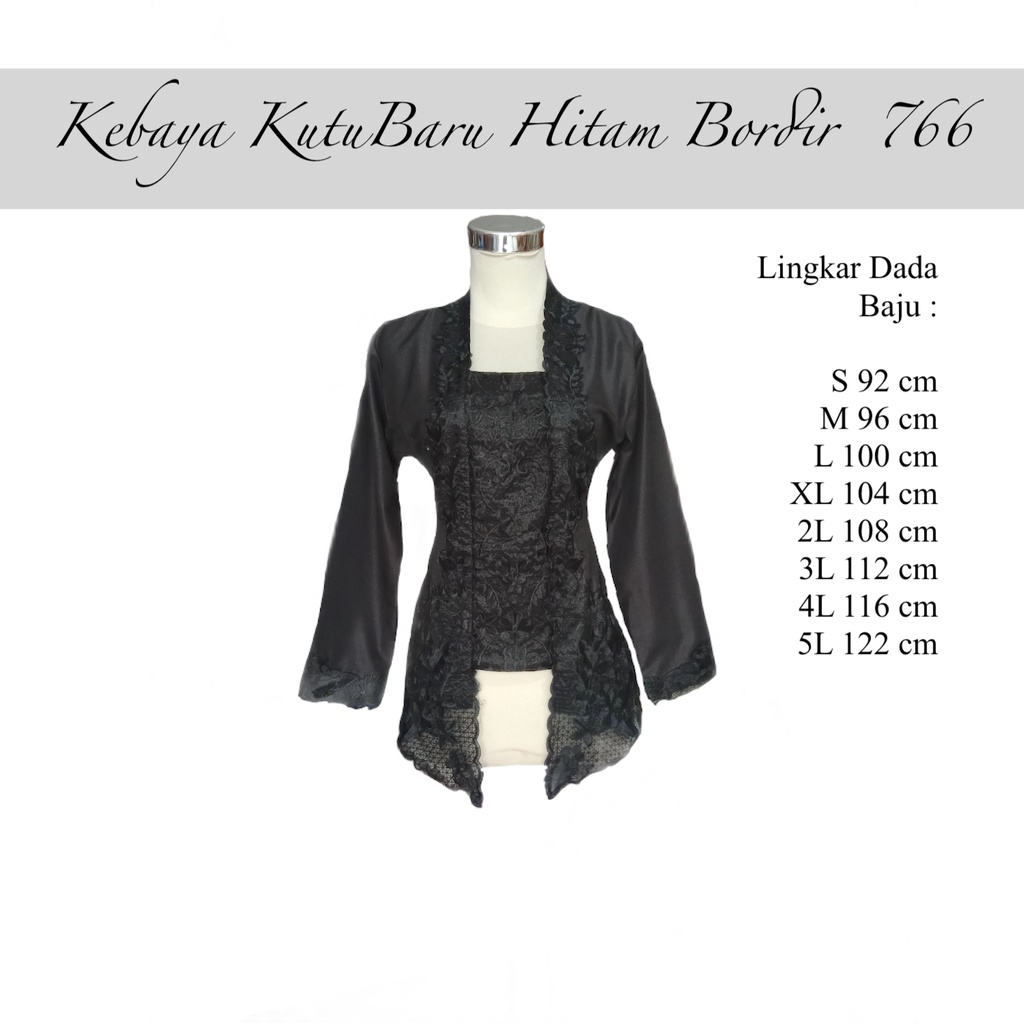 Kebaya Kutu Baru Hitam Yuri 766