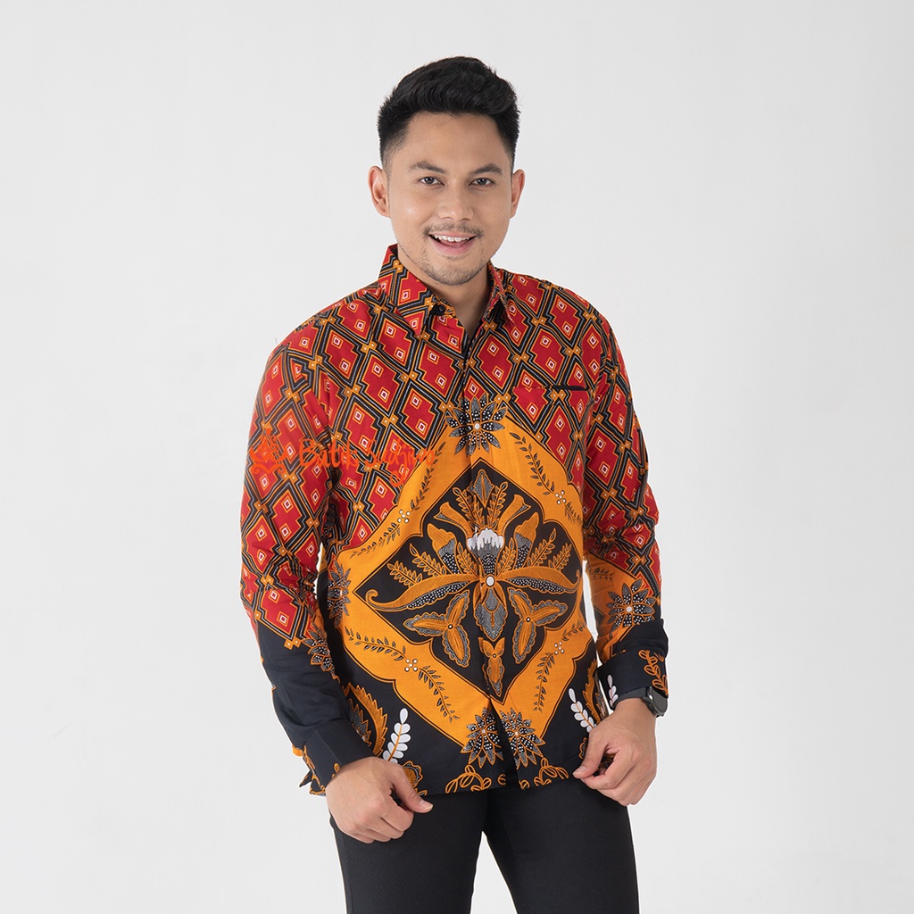 SUDJIWOBATIK 1149 Hem Kemeja Batik Pria Cowok Laki Laki Lengan Panjang Premium Lapis Furing Solo Laweyan Original