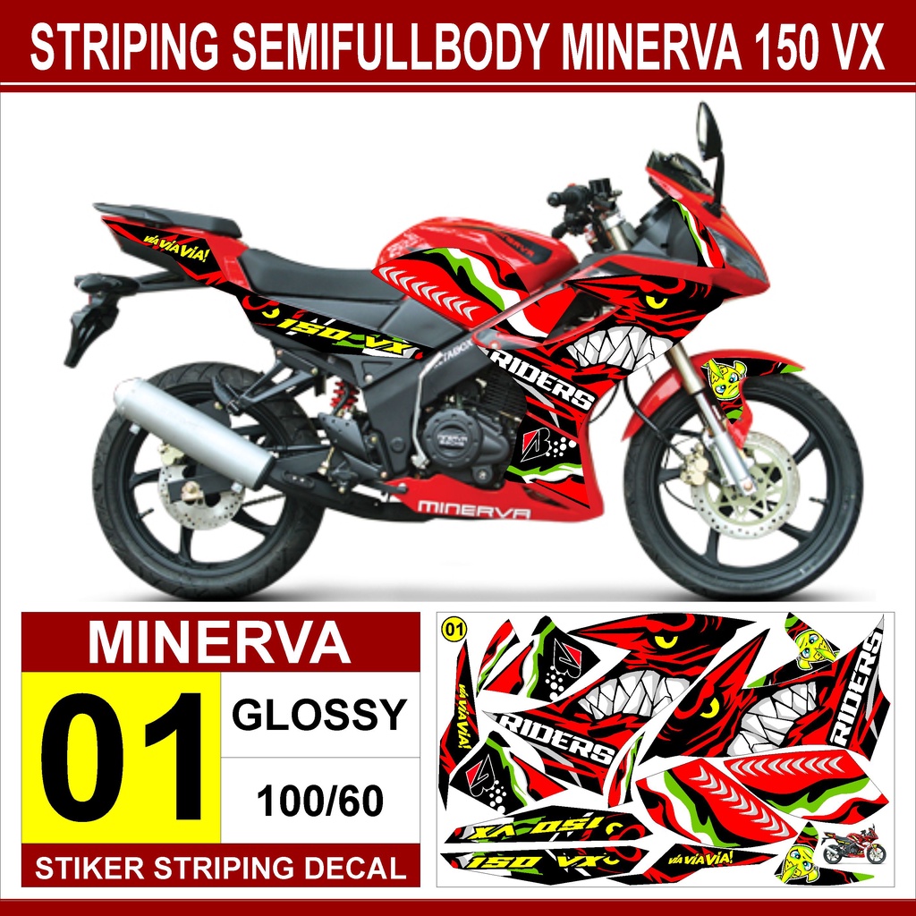 striping motor Minerva 150 VX / variasi Minerva 150 VX / decal Minerva 150 VX