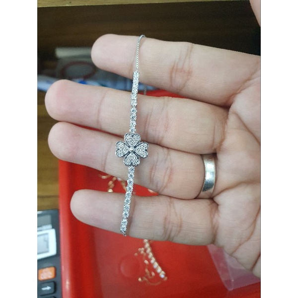 gelang kembang mpp listring emas putih 750