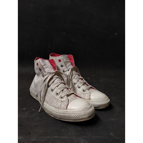 CONVERSE RED PRODUCT WHITE LEATHER