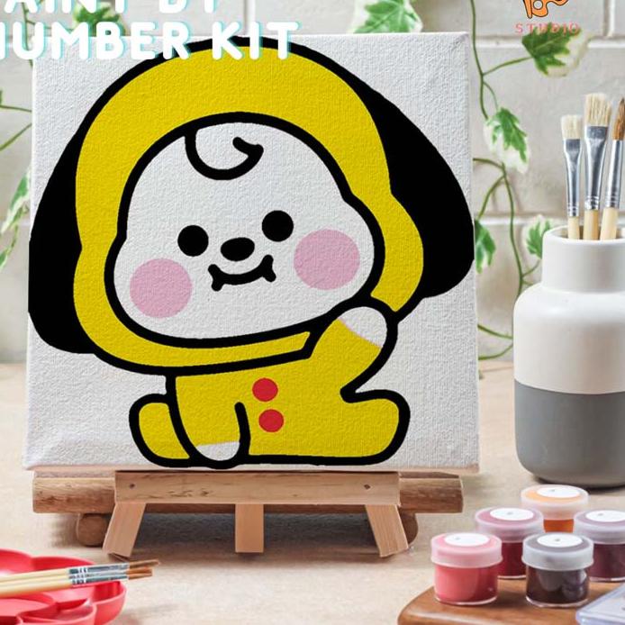 

Ramadhan Offer⭐✔️-Healingart Paint by number lukisan BTS BT21 VER 2 canvas 20x20 cm / painting kit / set melukis