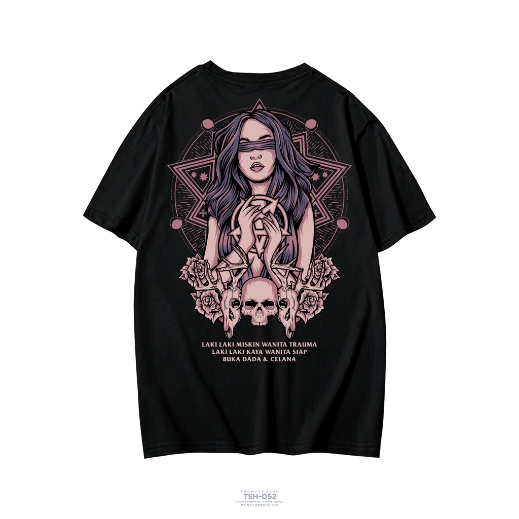 KAOS SATANIC LAKI LAKI MISKIN WANITA AKAN TRAUMA KAOS PAKAIAN PRIA TERBARU