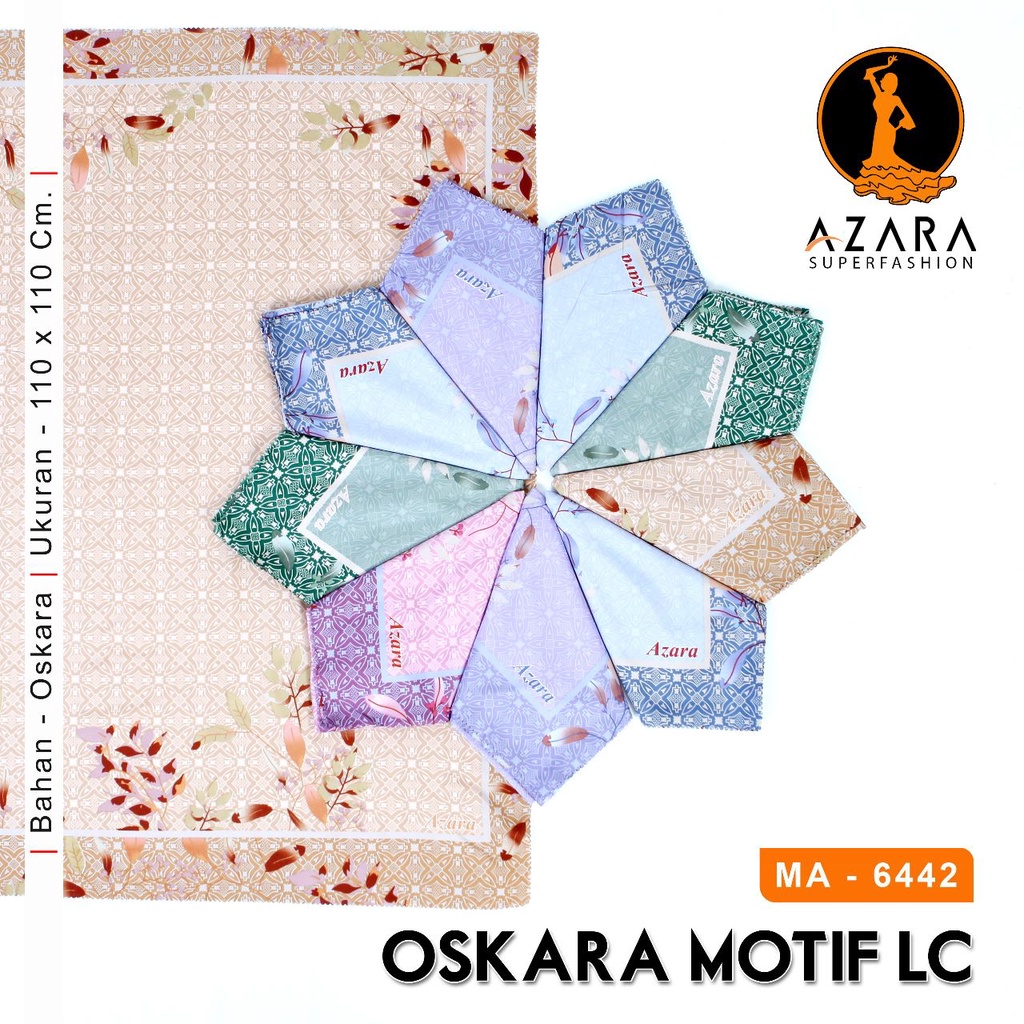 Hijab Motif Azara Scarf Sakura Laser cut Jilbab Azzara Oskara LC Segi Empat Square Termurah Grosir